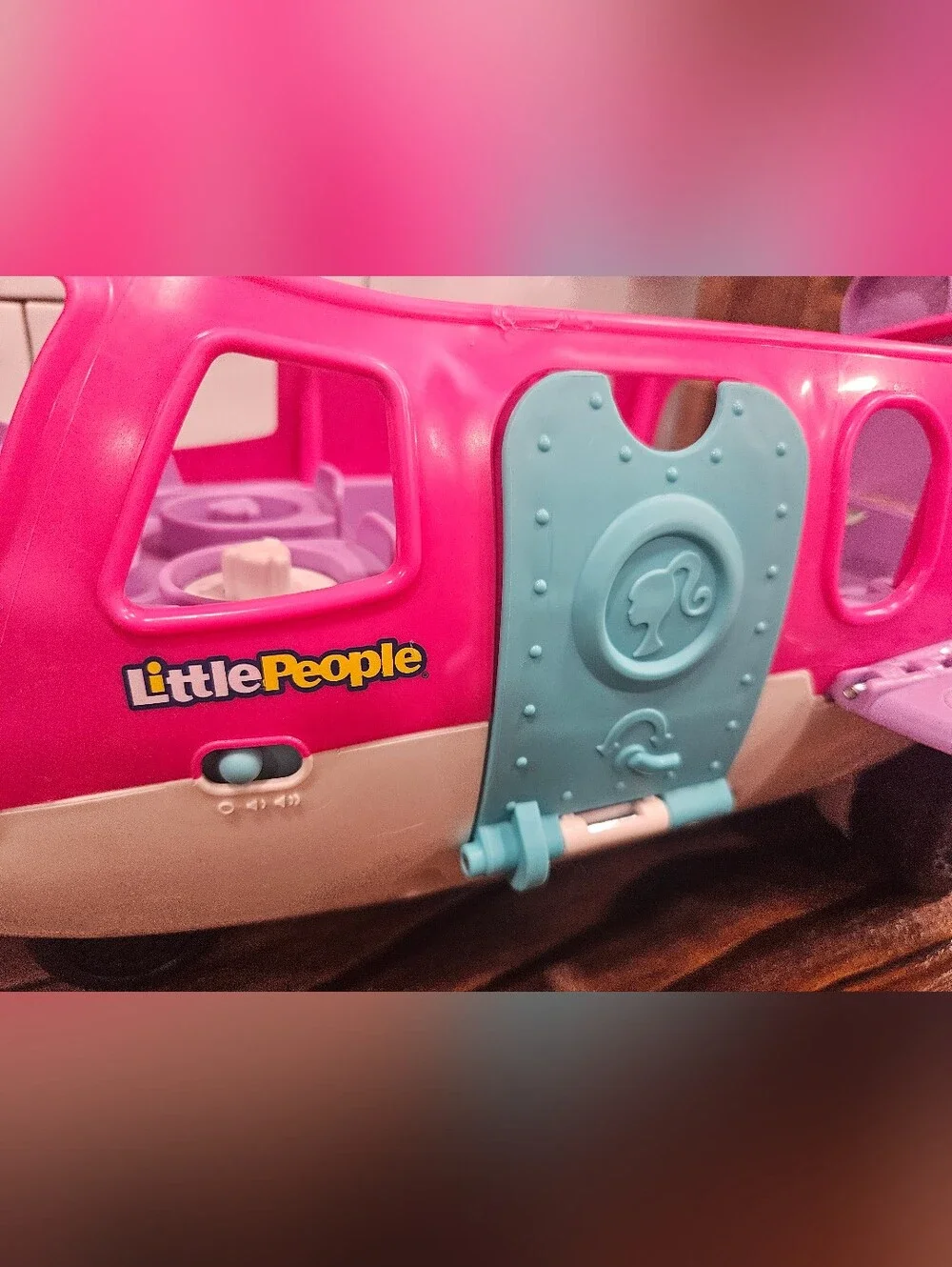 Fisher-Price Little People Barbie Pink Light Dream Airplane Light Up Nose Sounds